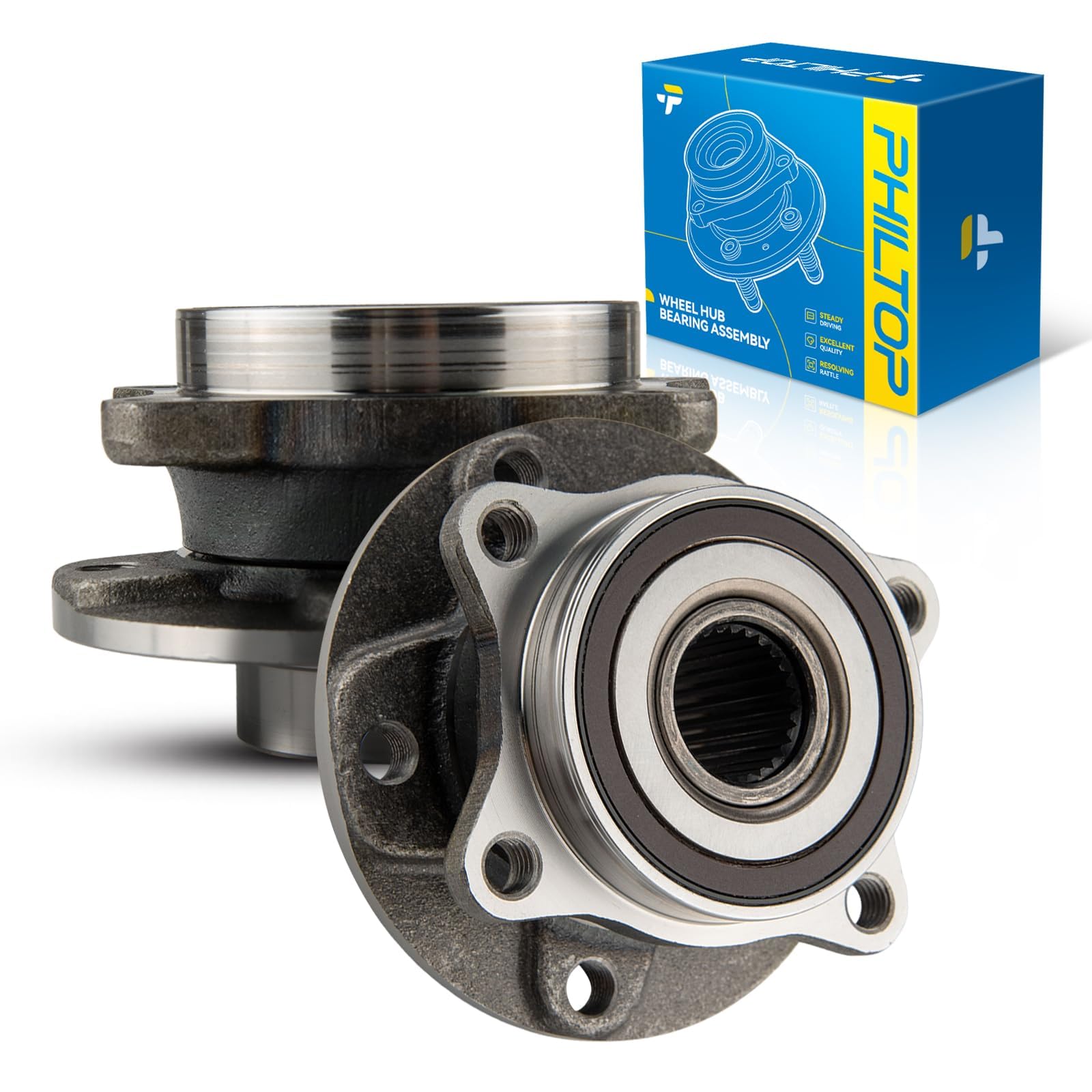 PHILTOP 513348 x2 Front Wheel Bearing Hub Assembly for Chrysler 200