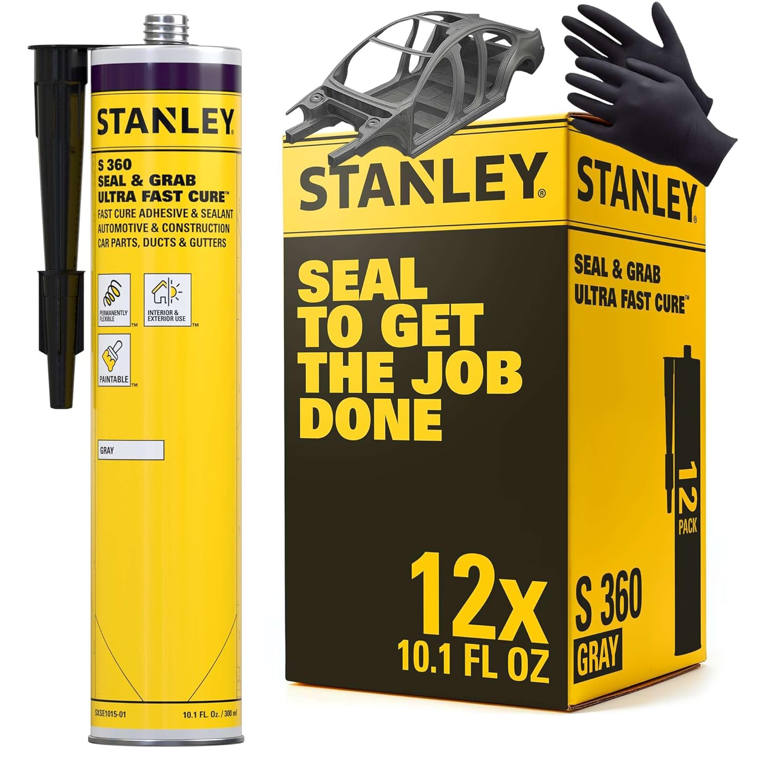 STANLEY S360 Seam Sealer Automotive (12X10.1 oz.) Gray