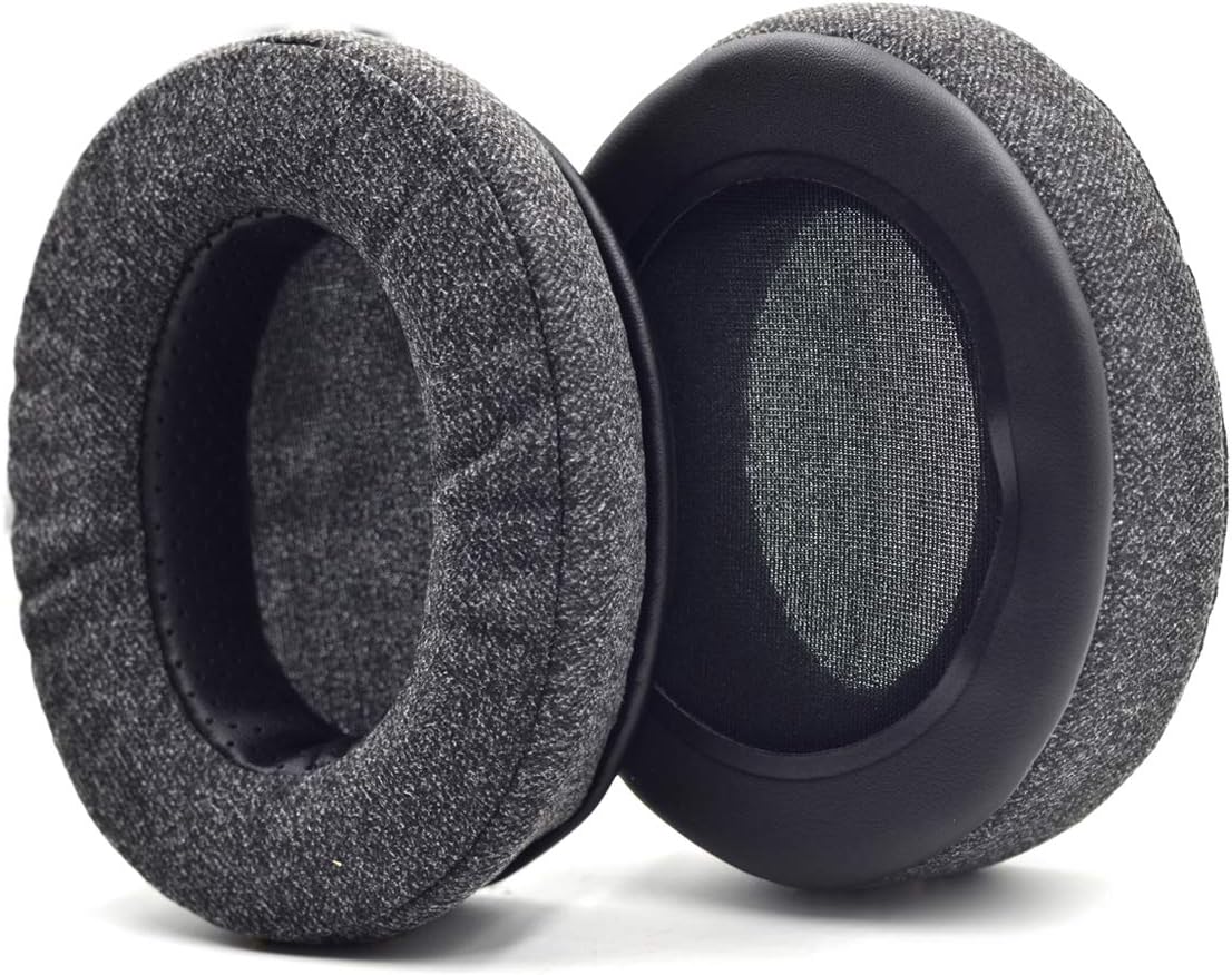 Upgrade Ear Pads Replacement Gray Flannel Memory Foam Compatible with Audio-Technica M40X M50 M50X MSR7 / Fostex T50RP / MDR 7506 / Hyperx Cloud Alpha hyperx Cloud Headset