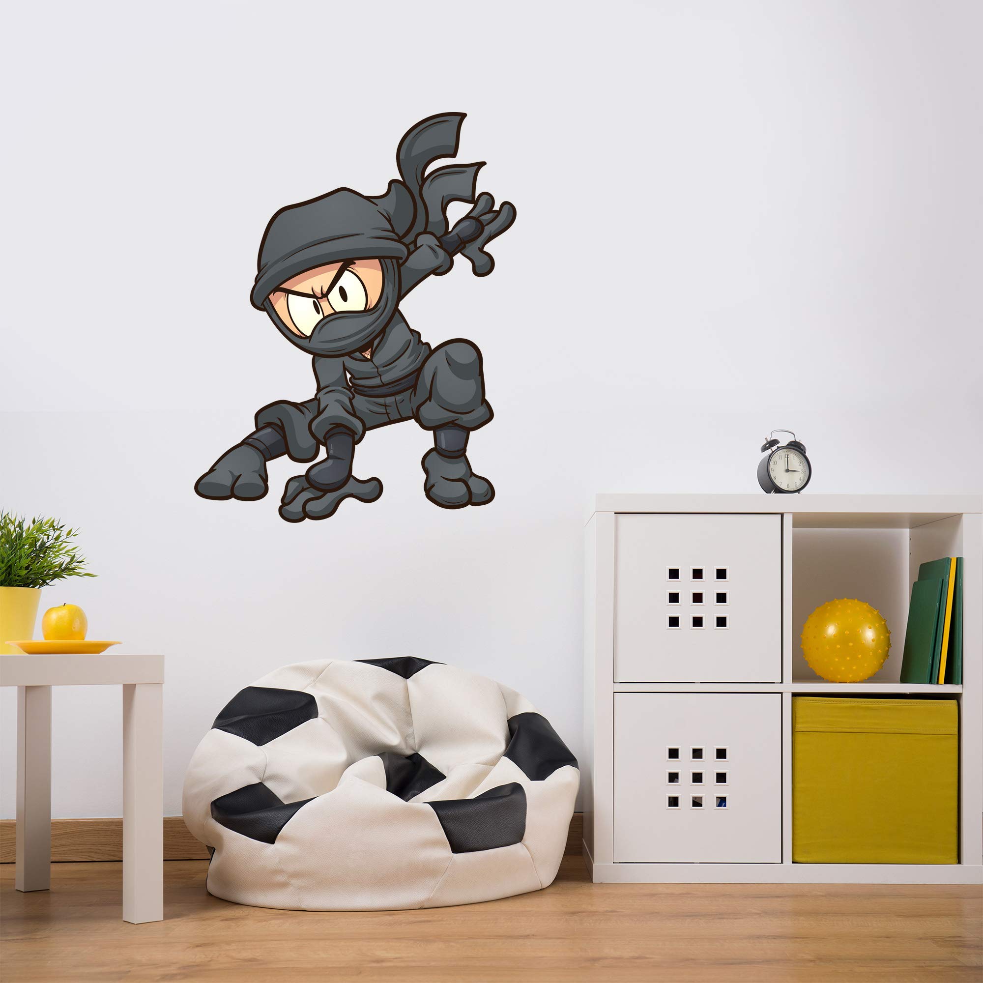 Cartoon Ninja Wall Sticker Kids Bedroom Art Decal Mural (90cm Height x 70cm Width)