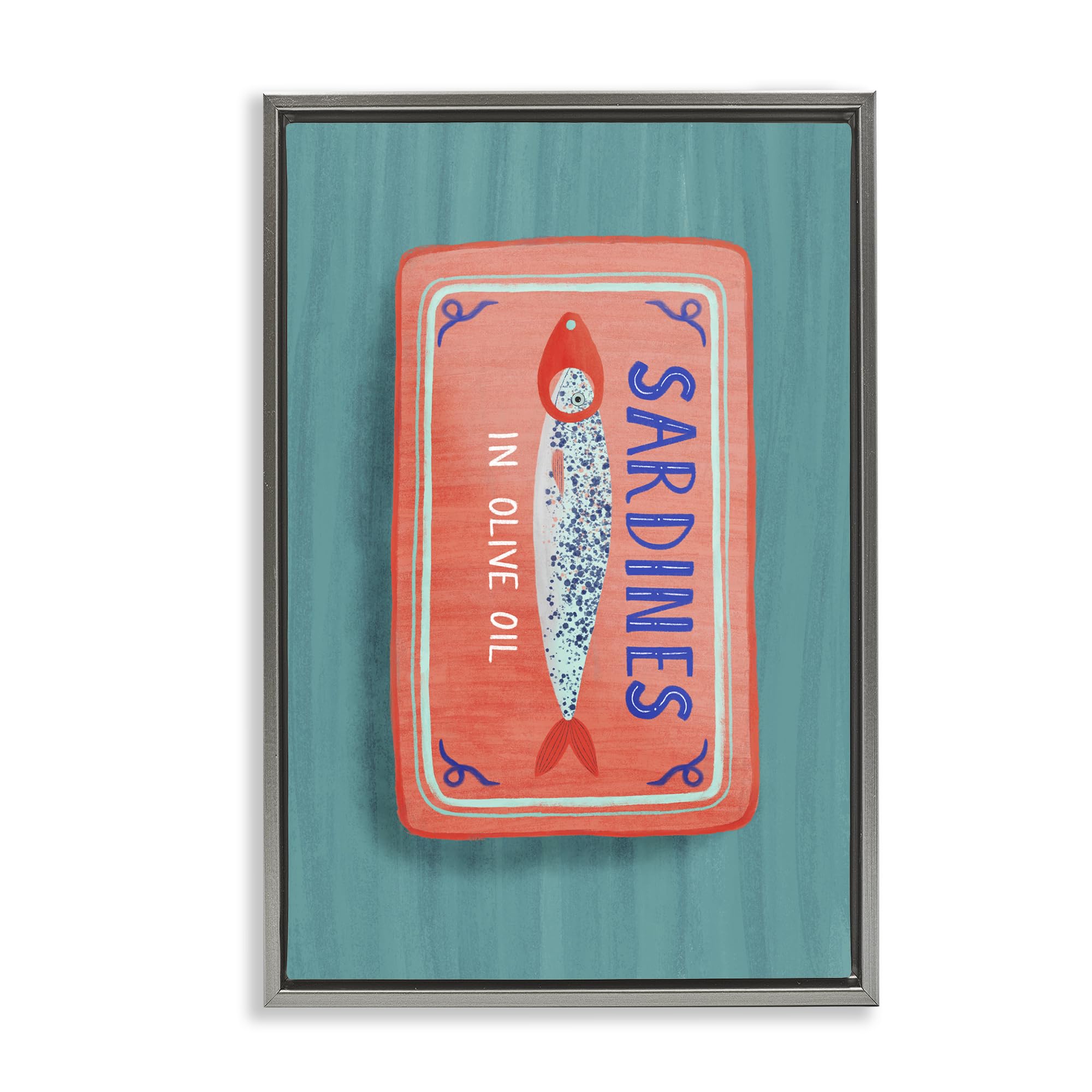 Sardines Olive Oil Seafood Kitchen, 20 x 30 Inch Canvas in Floater Frame