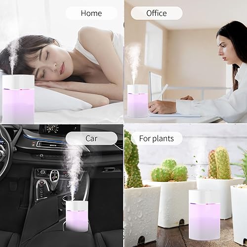 Miniatura 6 de Humidificador pequeño, mini humidificador para plantas, humidificadores de niebla fría de 13.5 fl oz para dormitorio, humidificadores personales de