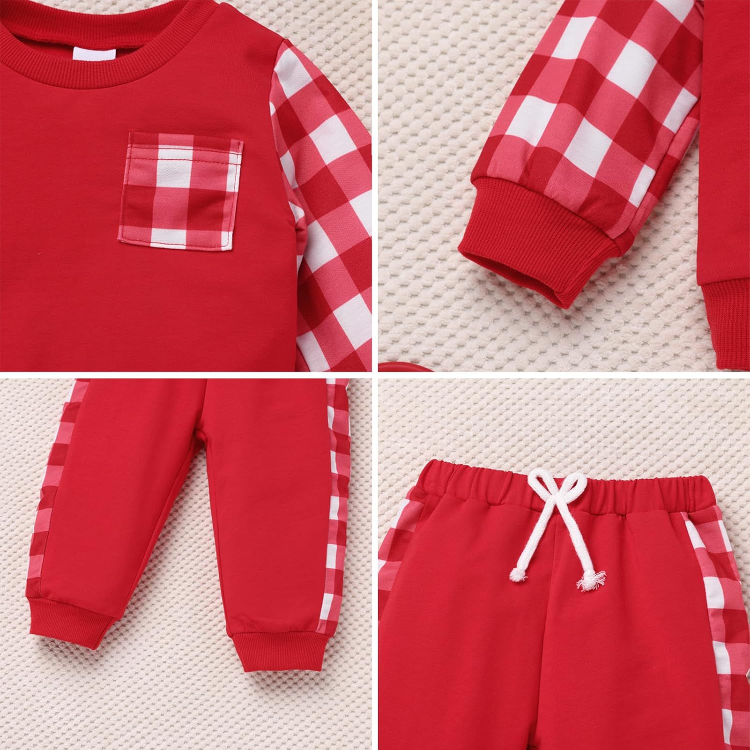 IBTOM CASTLE Toddler Baby Boy Fall Winter Clothes Color Block Long Sleeve Sweatshirts Tops and Pants Newborn Clothes Set - Image 5
