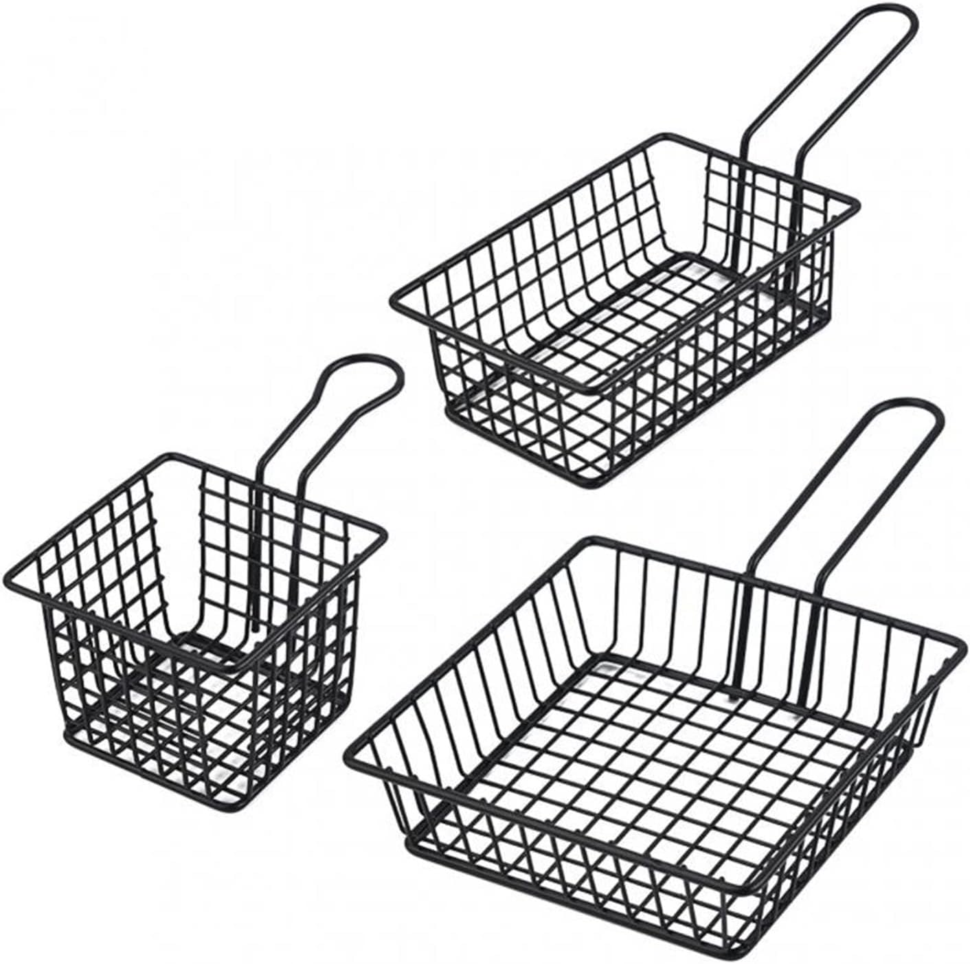 Chip Serving Frying Baskets Food Strainers Home Kitchen Stainless Steel French Fries Basket Metal Spray Paint Small Food Basket Fried Chicken Mesh Basket Kitchen Tool Assistant Crisper Basket