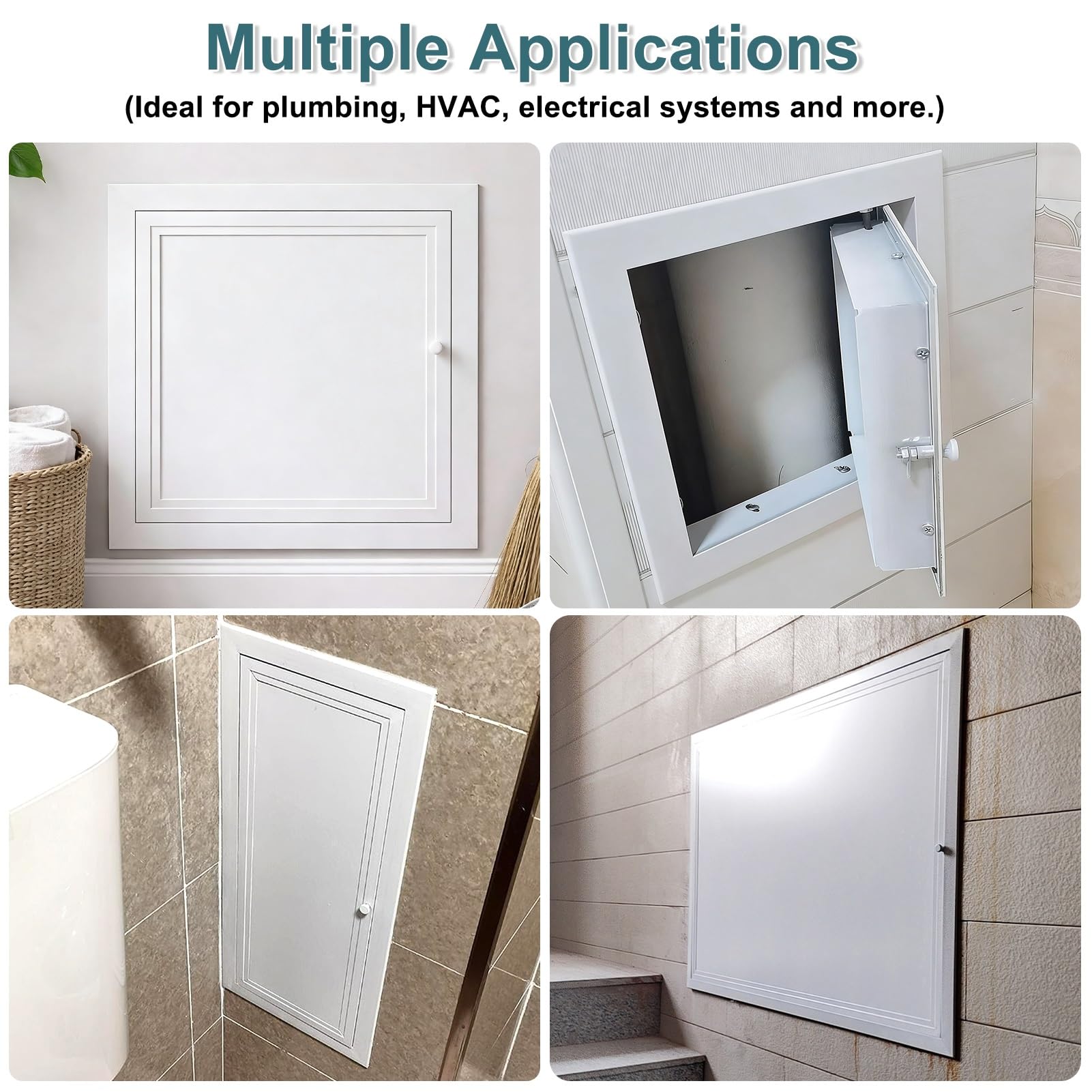 Panel de acceso con marco de aluminio - Tapa de orificio de pared Puerta de servicio para gas, agua y electricidad - Manija giratoria de trampilla de inspección de montaje empotrado(32x48in/81x122cm)