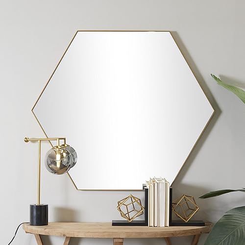 Miniatura 16 de Deco 79 Espejo de pared simplista de madera con marco minimalista fino, 24 x 1 x 24 pulgadas, blanco