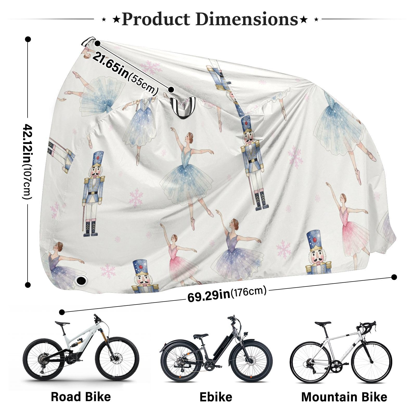 Telo protettivo per bicicletta, in poliestere, impermeabile, antipolvere e antipioggia | Con foro di bloccaggio e fibbia di fissaggio 183,18 x 158,22 cm