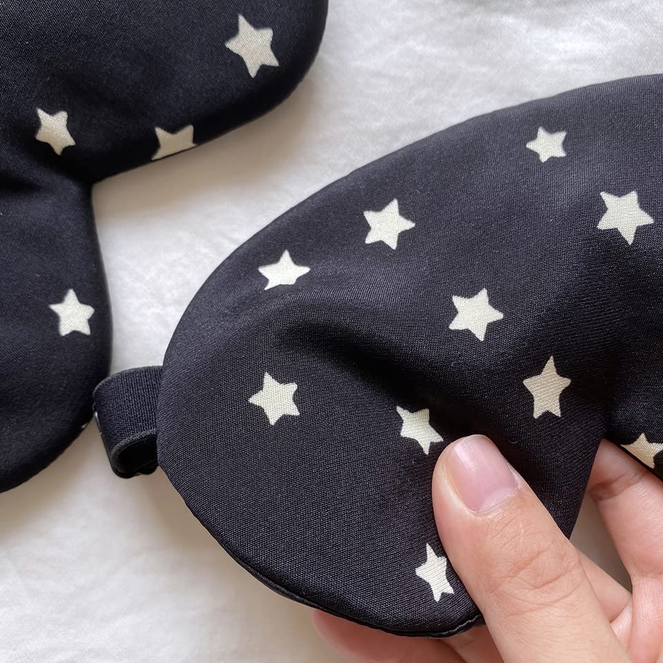 Máscaras para dormir Zero Eye Pressure Blackout pa Máscara de ojos con estampado de estrellas, protección for los ojos, seda pura, antifatiga