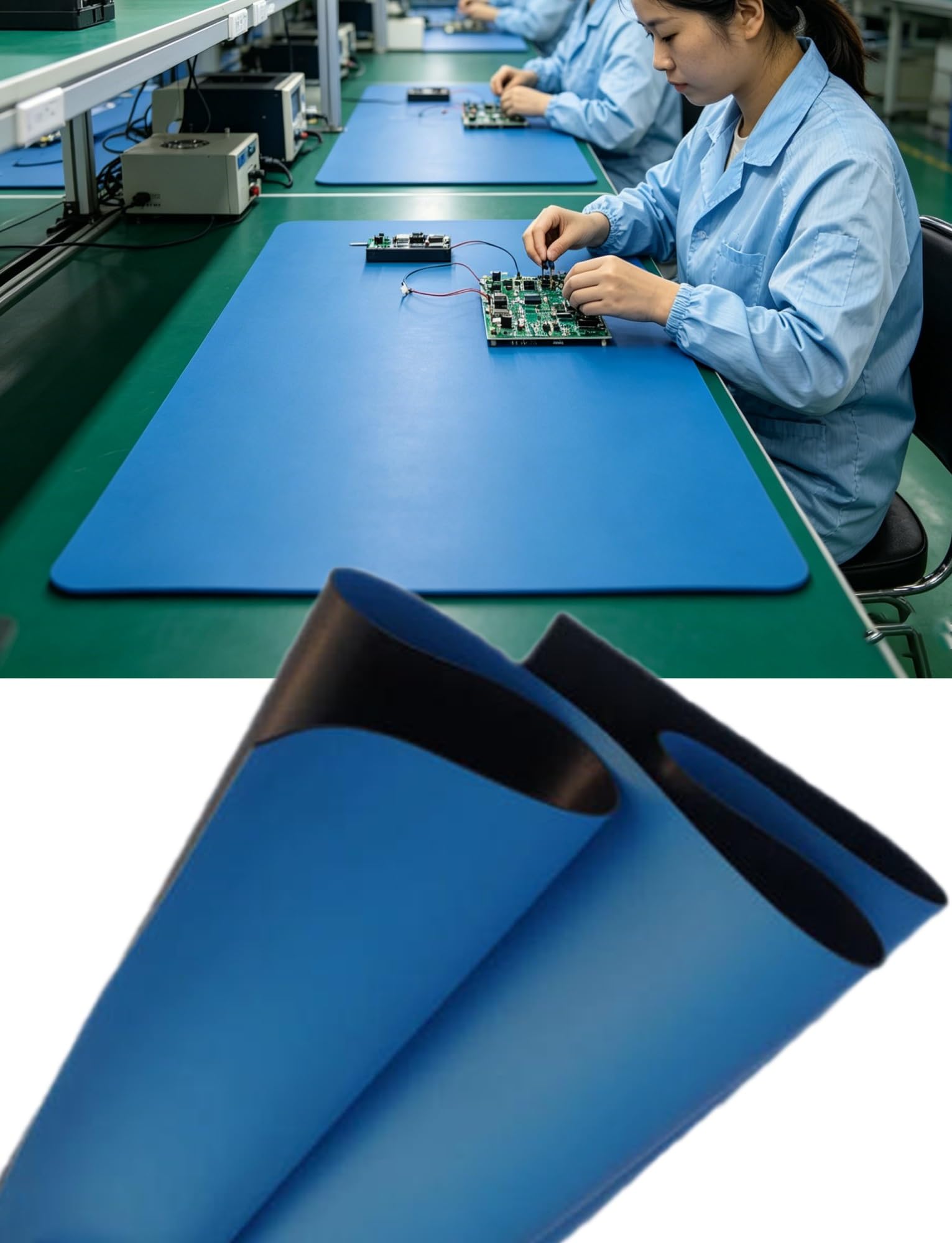 Tapis d'établi antistatique 100x50cm épais et résistant pour atelier