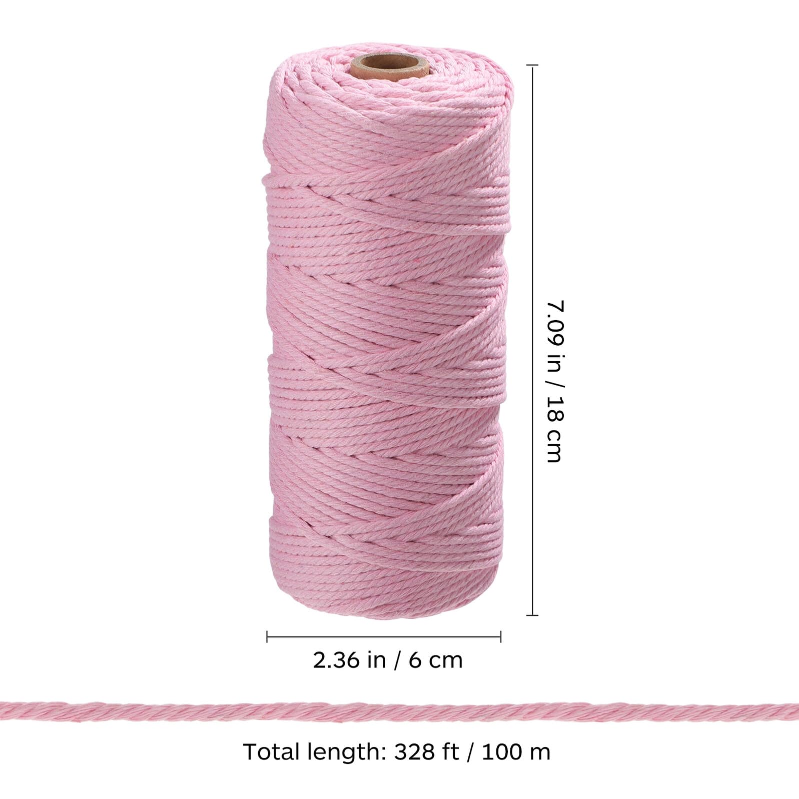 OUNONA 3 Stück Packung Farbiges Baumwoll Bastelkordel Makramee Garnset Stark und Formbeständig zum Häkeln für Dekoration im Handmade Bereich