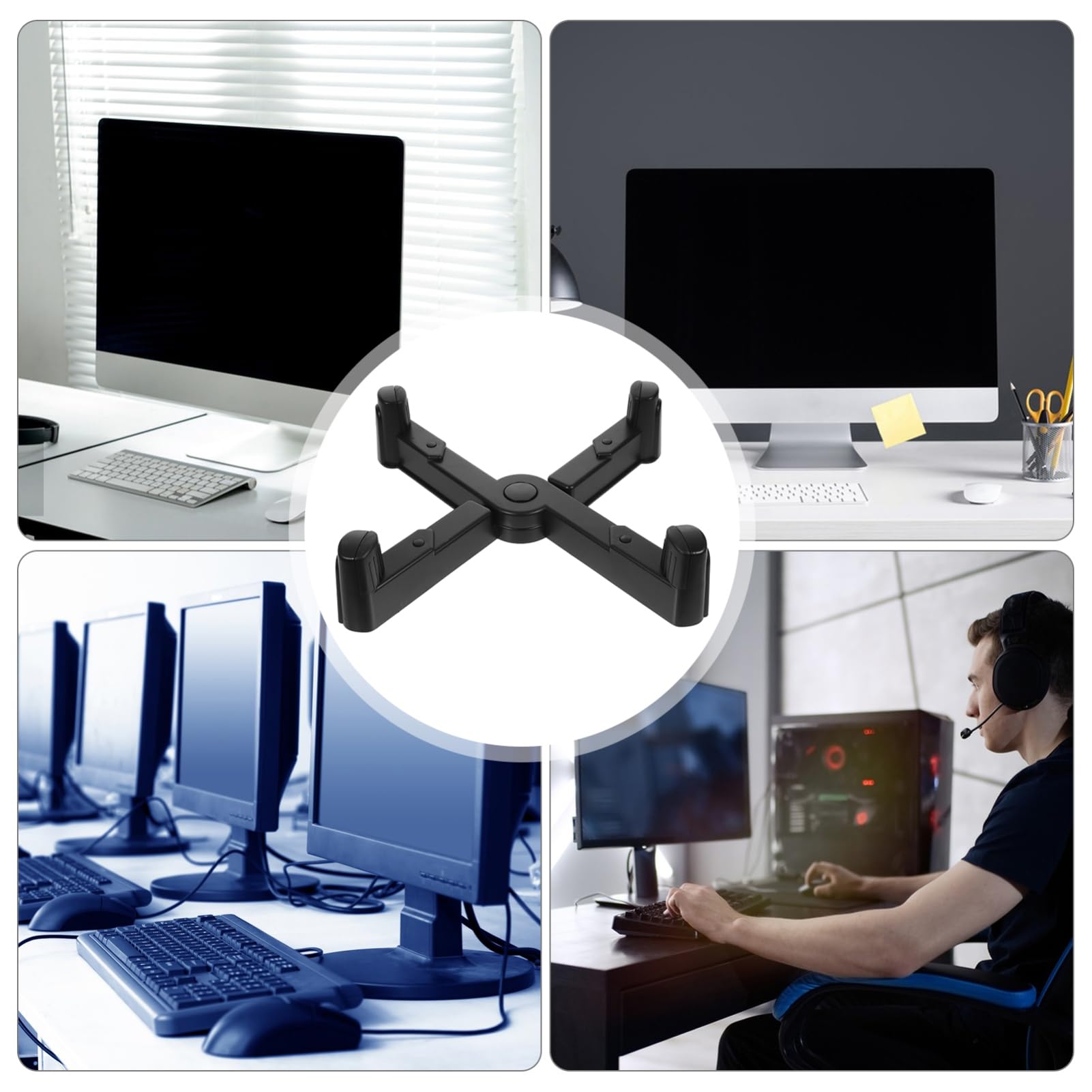 TEHAUX Supporto per Torre Computer in Ruote Rack per CPU Mobile per Uso Domestico Supporto da Scrivania per PC e Altoparlanti