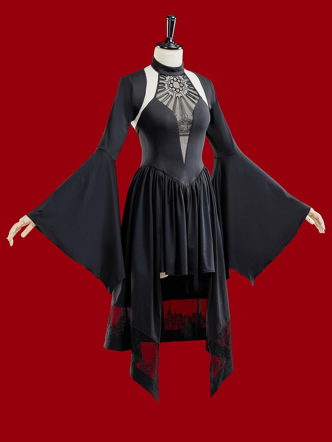 MEOWCOS Women's Gothic Dress Mediaval Goth Dress Halloween Cosplay Costume - Image 2