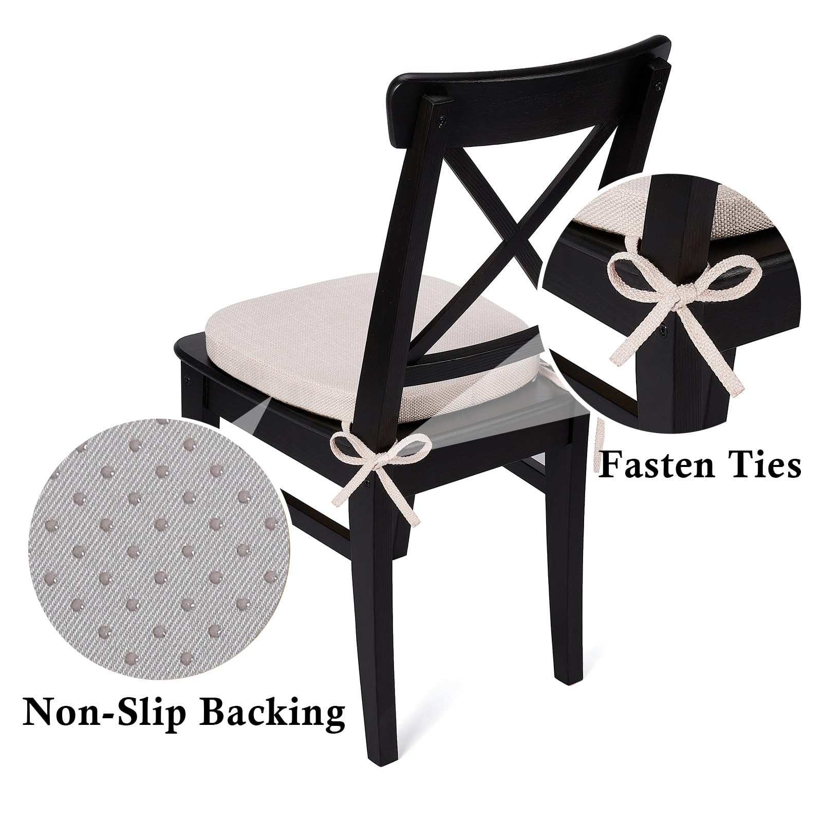 White Chair Cushions With Ties U-Shaped Memory Foam Chair Cushion