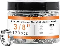 Vista 12 de 60 piezas de anillos de abrazaderas de cincha PEX de 1 pulgada, abrazaderas de manguera de una oreja de acero inoxidable 304, anillos de crimpado