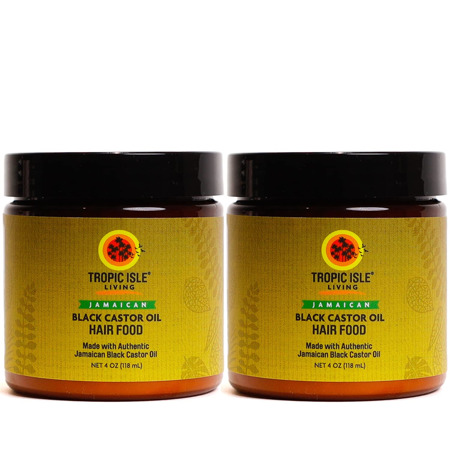 Tropic Isle Living Jamaican Black Castor Oil Hair Food 4oz (Pack of 2) – Nutrient-Rich Formula for Scalp Nourishment, Hair Growth, and Breakage Prevention