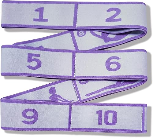 Miniatura 7 de Aozora Bandas elásticas para ejercicio, correa elástica de yoga, correa flexible de 10 bucles para terapia física, pilates, yoga, danza y ejercicio