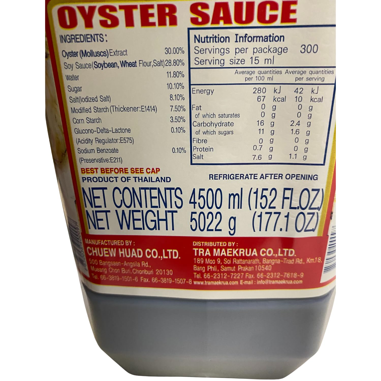 Mae Krua Salsa di ostriche - 4,5 l