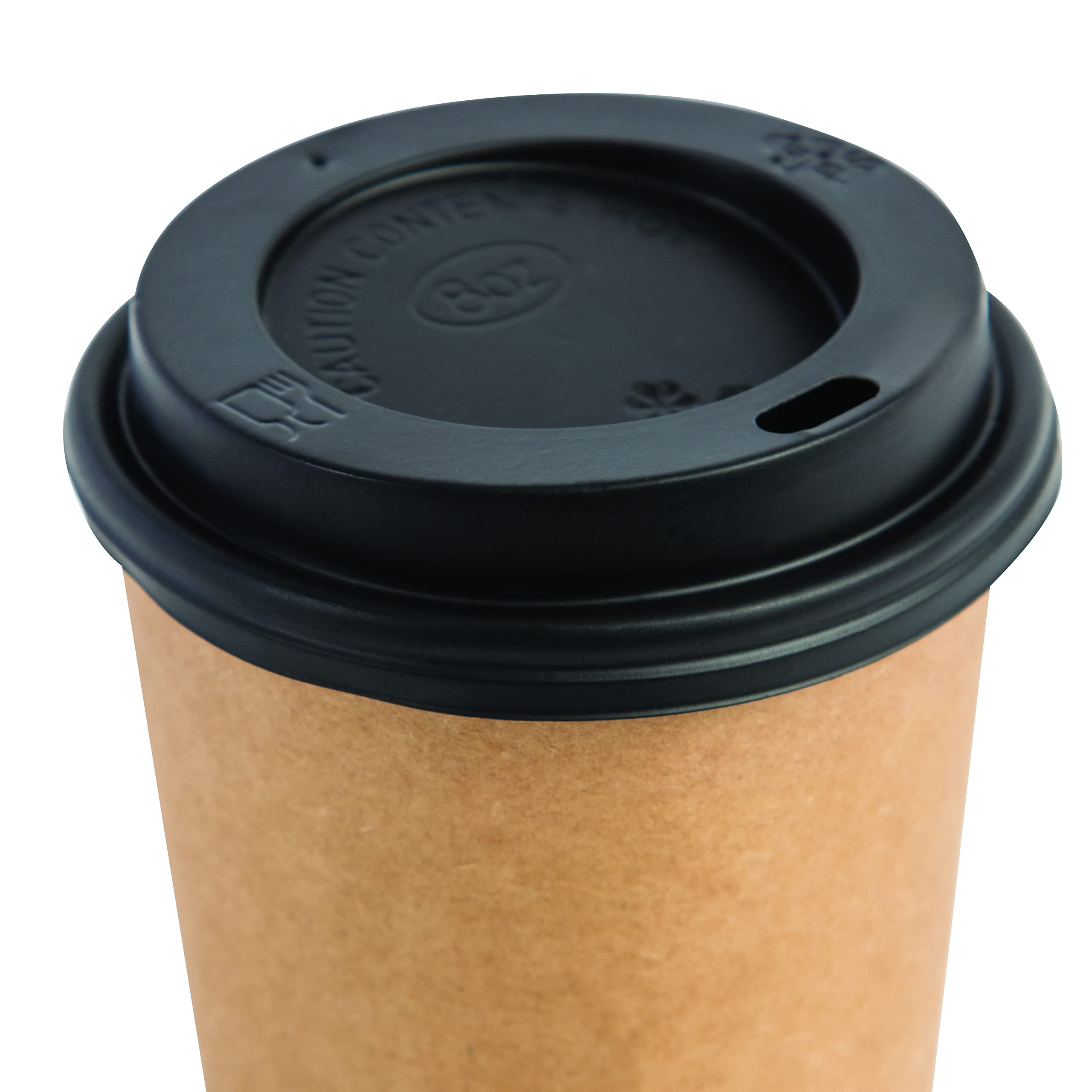 Fiesta HW08HL040-2 Lid For Hot Cups, 8 oz., Black (Pack 50)