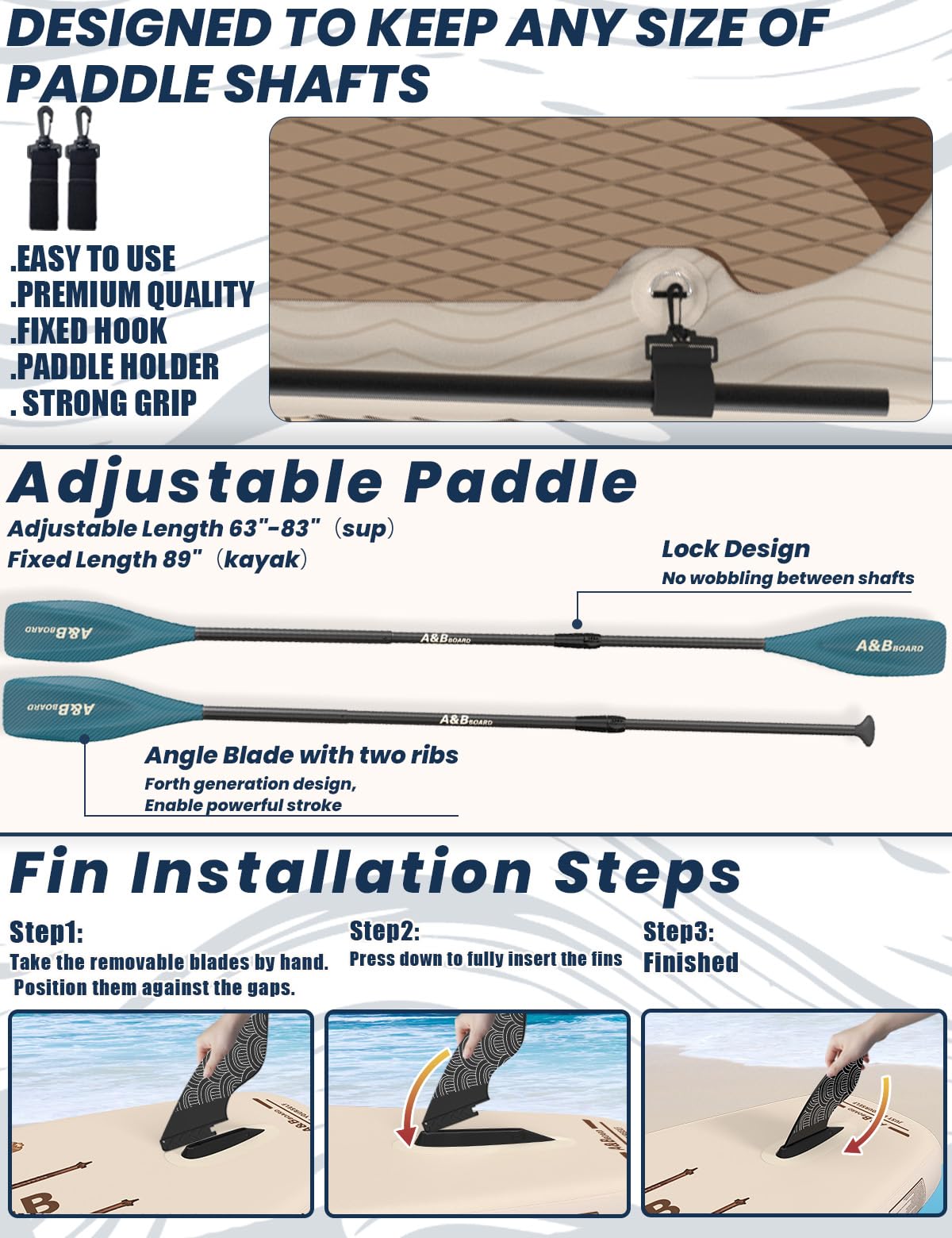 ABBOARD Stand Up Paddling Board Aufblasbar 335cm - Standup Paddle Board mit Premium Zubehör,SUP Board 200kg Tragkraft für 2 Personen Familien Anfänger