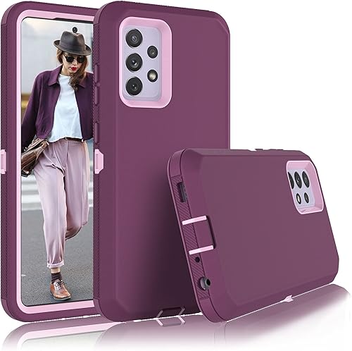 Funda para Galaxy A52, resistente, protección contra caídas, a prueba de golpes, cubierta de plástico duro, funda de goma híbrida de doble capa para