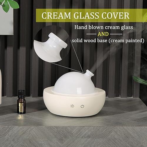 Miniatura 4 de Difusor de aceite esencial de vidrio, base de madera real, difusor de aromaterapia actualizado 2024, humidificador difusor de aroma, luz LED en 7