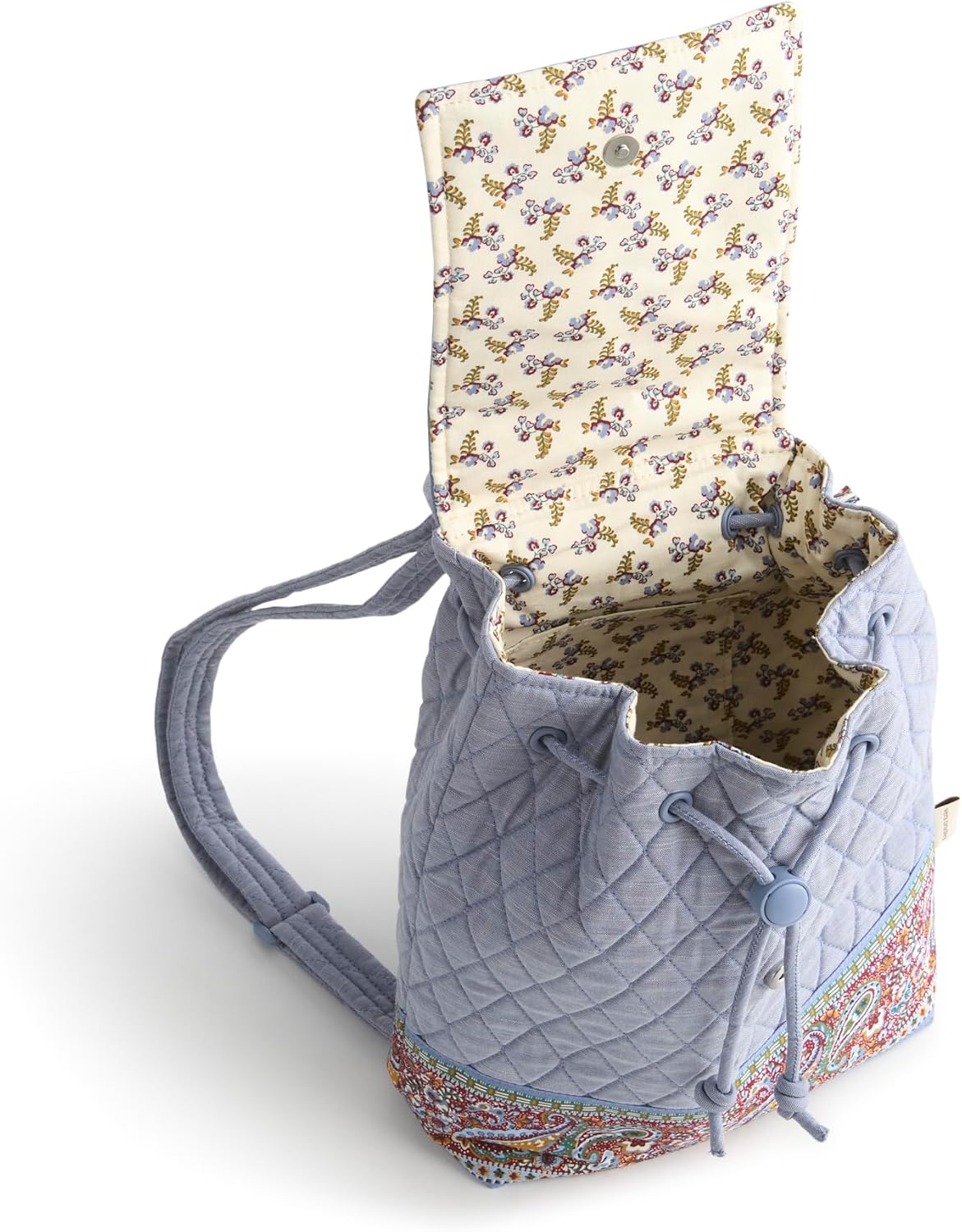 Premium Cotton Original Drawstring Backpack, Chambray, One Size - Image 3