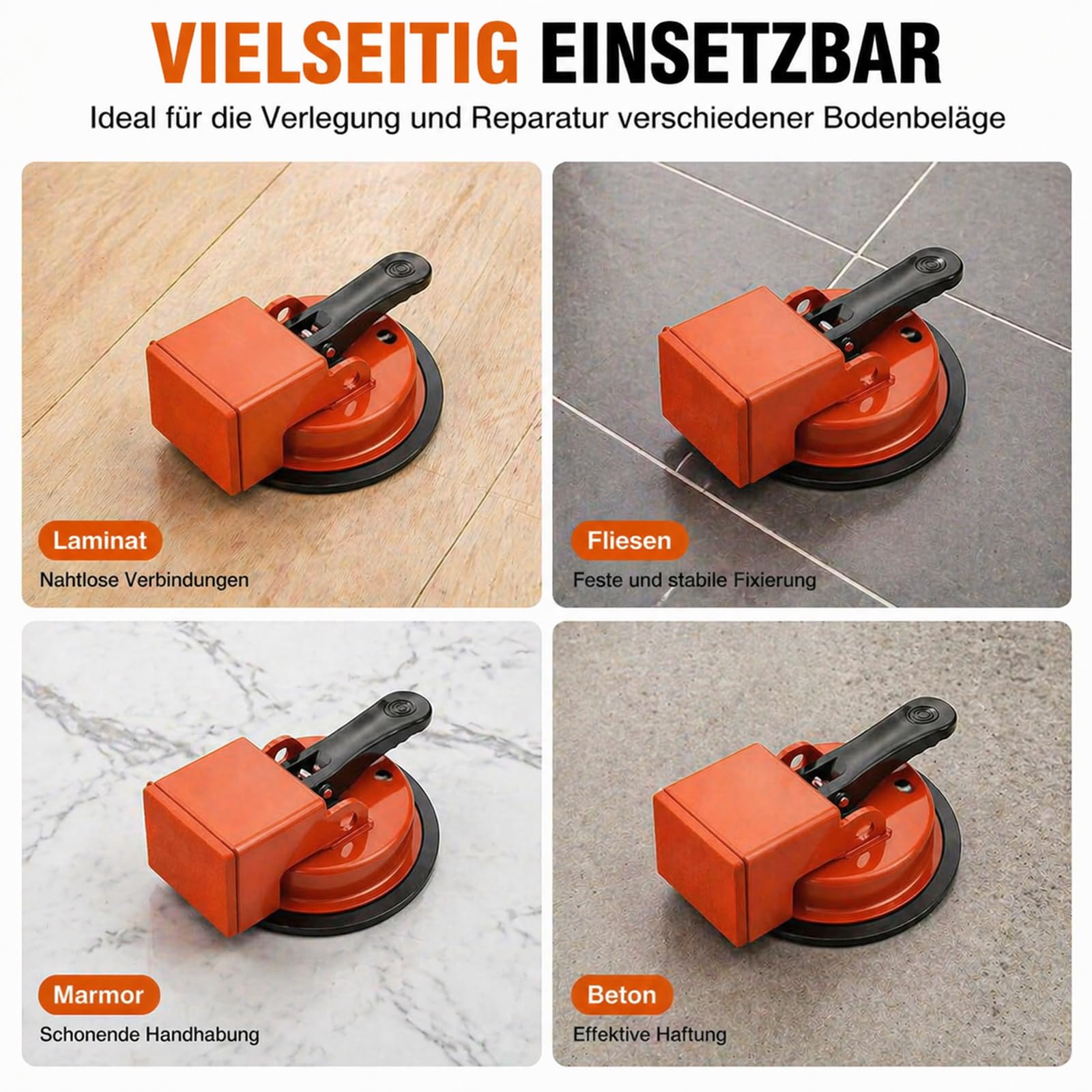 Utensili per pavimenti in laminato, strumento per riparare i giunti del pavimento con ventosa, strumento per fissare gli spazi del pavimento con un martello di gomma, strumento di aspirazione