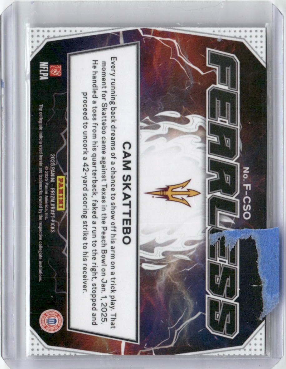 2025 Panini Prizm Draft Picks #F-CSO Cam Skattebo Fearless Rookie RC Football Card