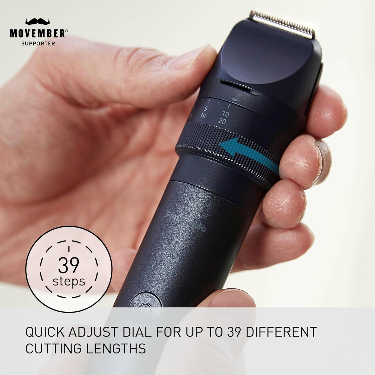 Panasonic MultiShape Electric Trimmer for Beard and Hair, 39 Adjustable Cutting Lengths and Advanced Blade System, Cordless Waterproof Wet/Dry Clipper for Men - ER-ACKN1-HB