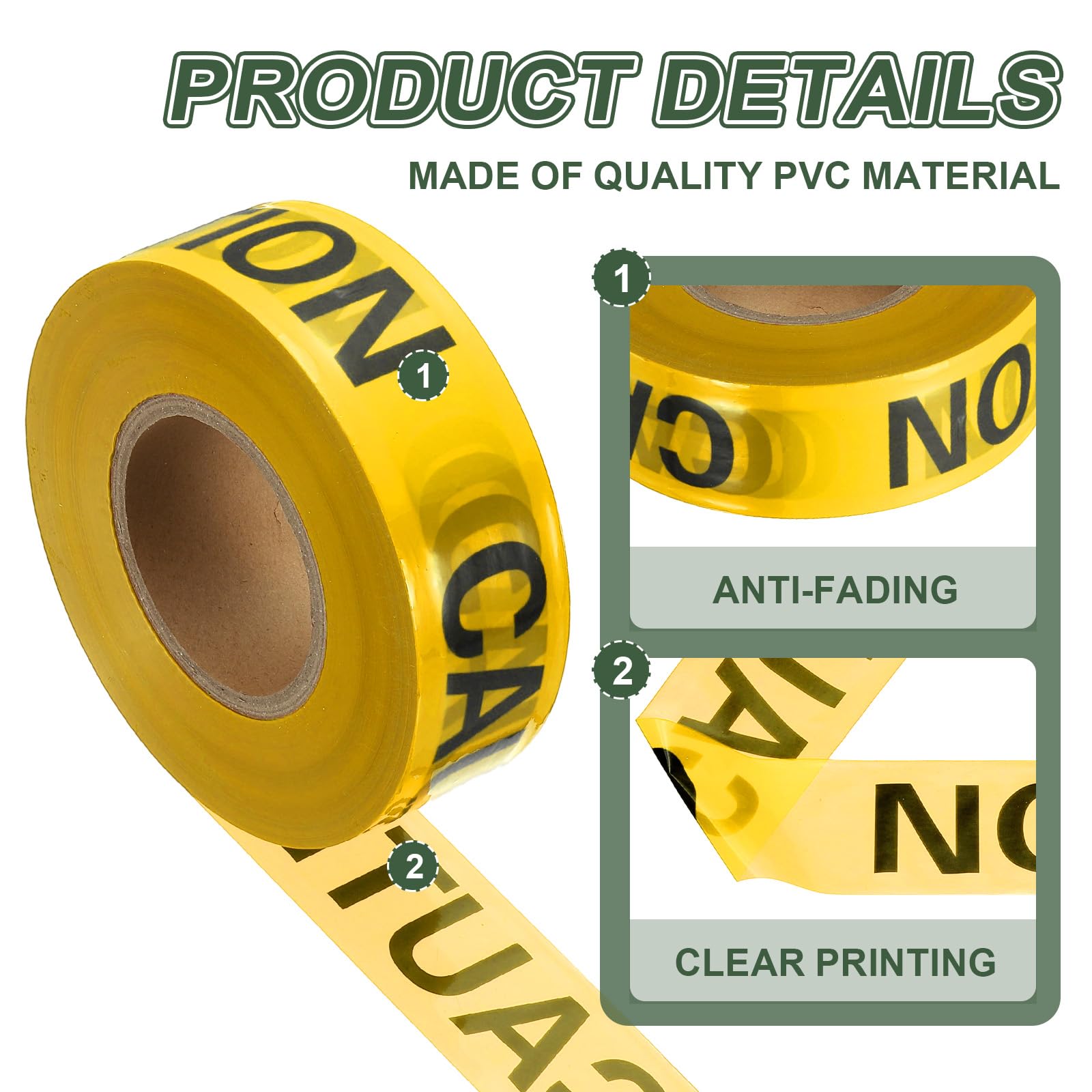 YOKIVE 1000ft x 2" Warning Tape - Image 4