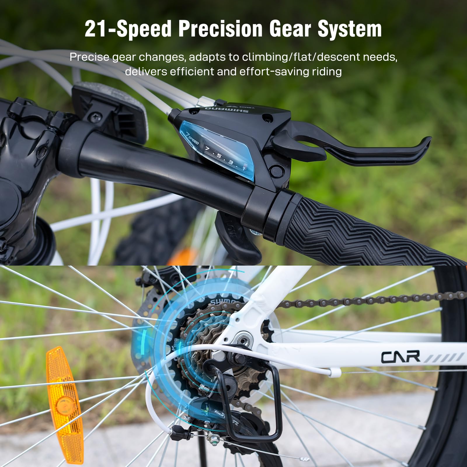 EVERCROSS EM3 Mountain Bike per Adulti Uomo Donna, Bicicletta da 26 Pollici, Sistema a 21 Velocità, Telaio in Alluminio con Sospensione Anteriore, Bici All Terrain con Freni a Disco, Carico Max150 kg