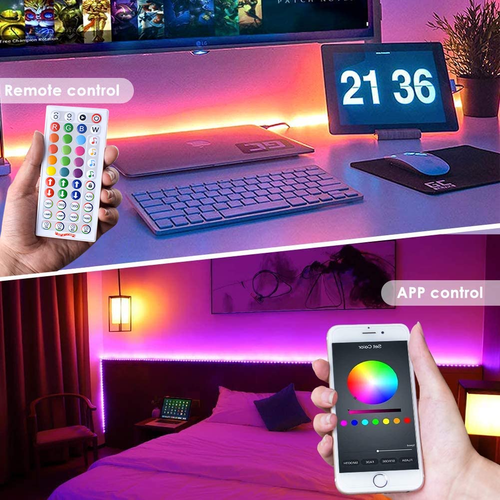 Ruban LED Bluetooth 10m – 300 LED 5050 RGB, Étanche, Contrôle APP, Neuf