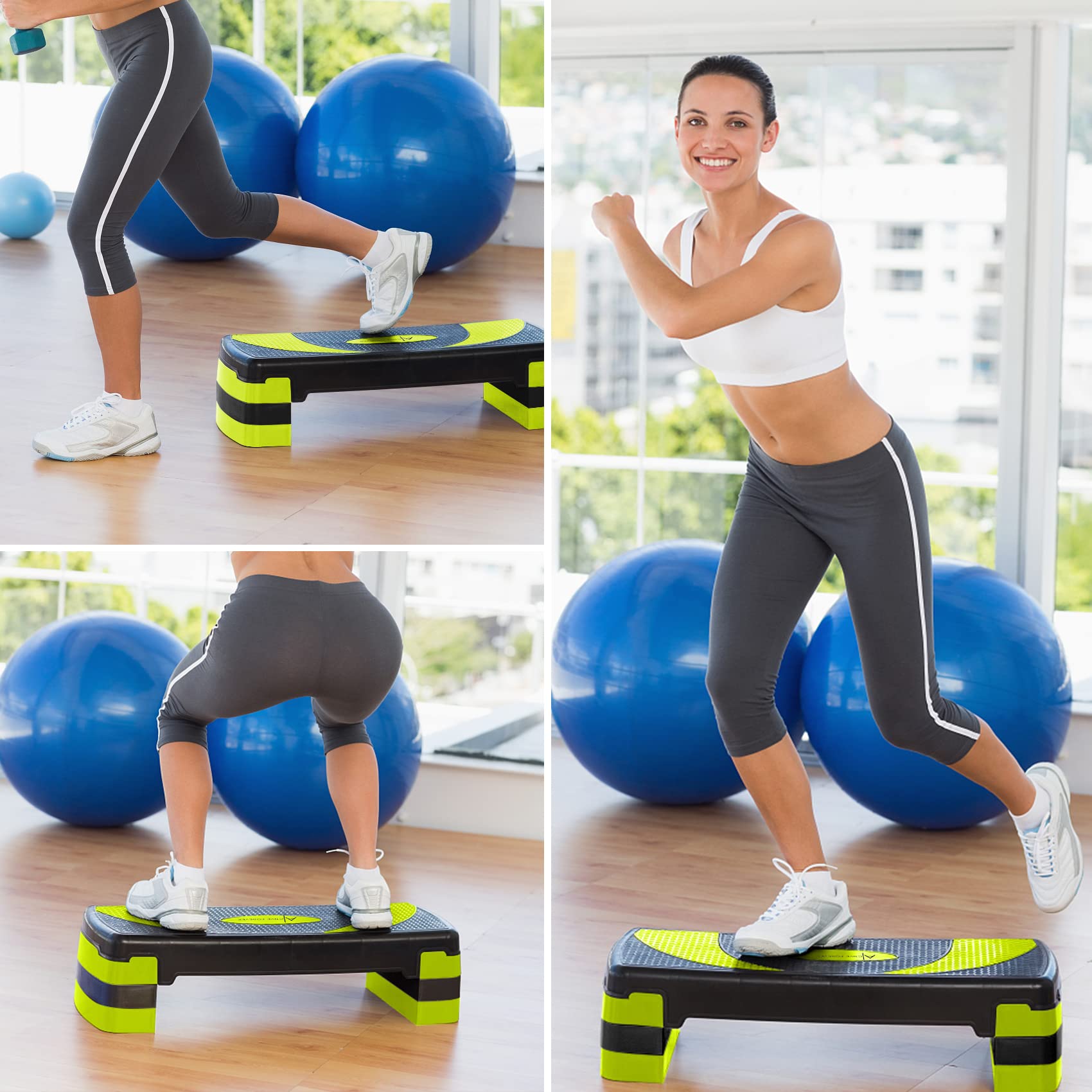 Aerobic Stepper für zuhause, Steppbrett, 3 einstellbare Höhen(10cm/15cm/20cm), Geeignet für den Heim und Bürogebrauch