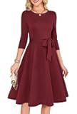 Women's Cocktail Dresses 3/4 Sleeve Vintage Wedding Guest Dress (XS-3XL)