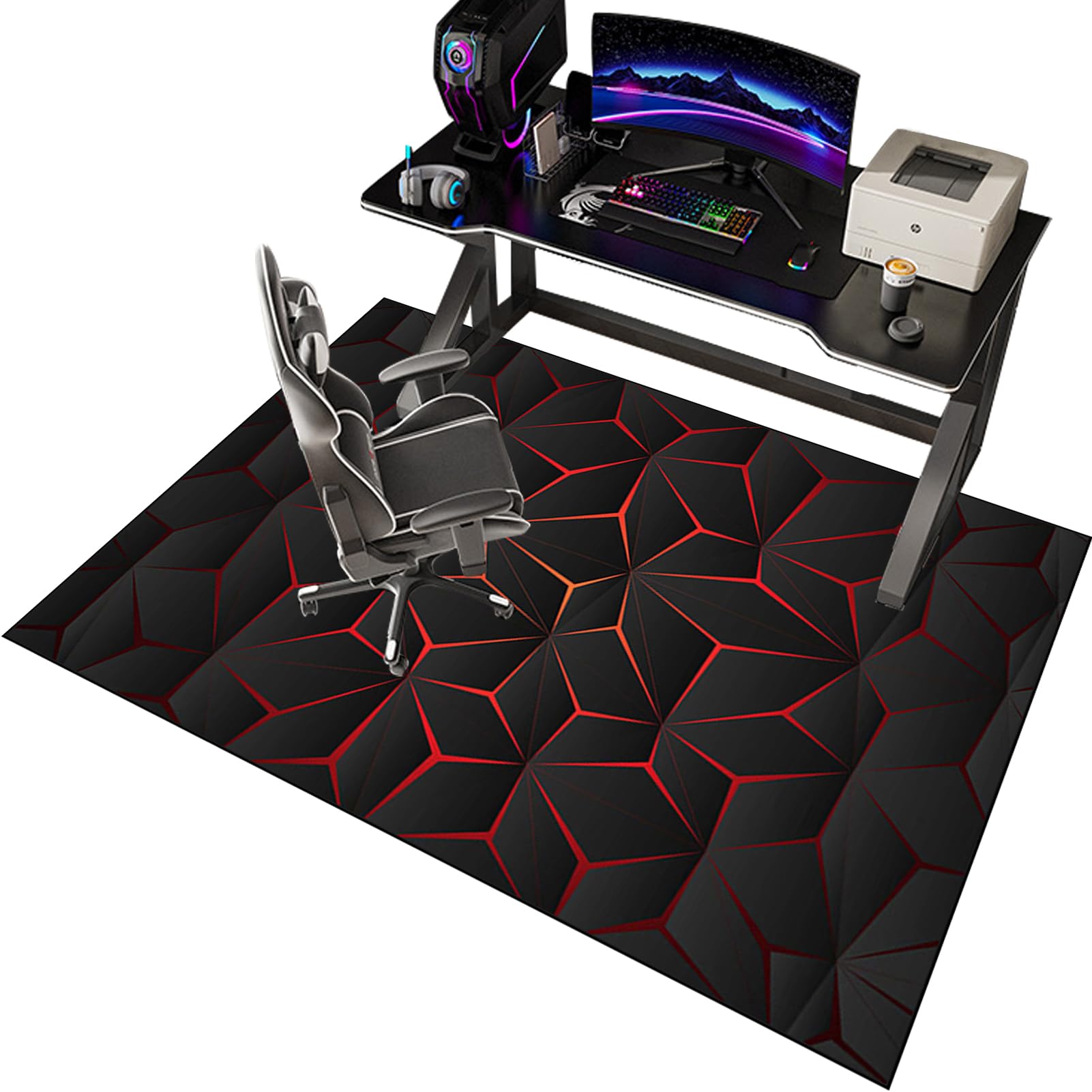 Alfombrilla para Silla de Gaming y Oficina, Protector de Suelo, Alfombra para Escritorio Con Ruedas, 70 x 100 cm