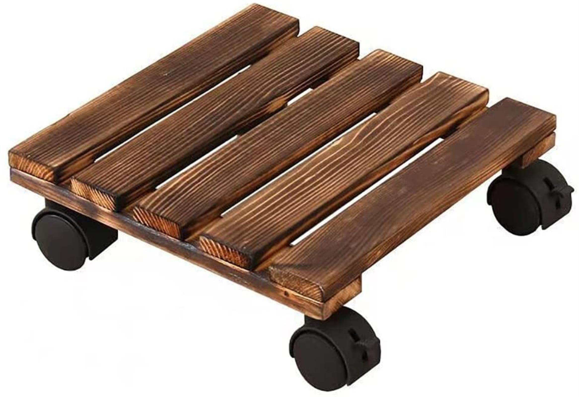Stojak na rośliny, kwadratowy wózek na rośliny, ruchomy drewniany wózek do doniczek, stojak na rośliny z kółkami, stojak na rośliny do ogrodu, 225 cm