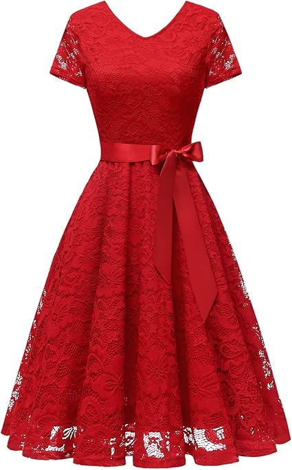 Amazon Co Jp Bridesmay 結婚式ワンピース パーティドレス 春夏 レディース 袖あり Vネック ひざ丈 総レース 花柄 リボン付き おおきいサイズ 発表会 レッド 3xlサイズ 服 ファッション小物 Amazon Co Jp Bridesmay 結婚式ワンピース パーティドレス 春夏 レディース 袖あり Vネック ひざ丈 総レース 花柄 リボン付き おおきいサイズ 発表会 レッド 3xlサイズ 服 ファッション小物