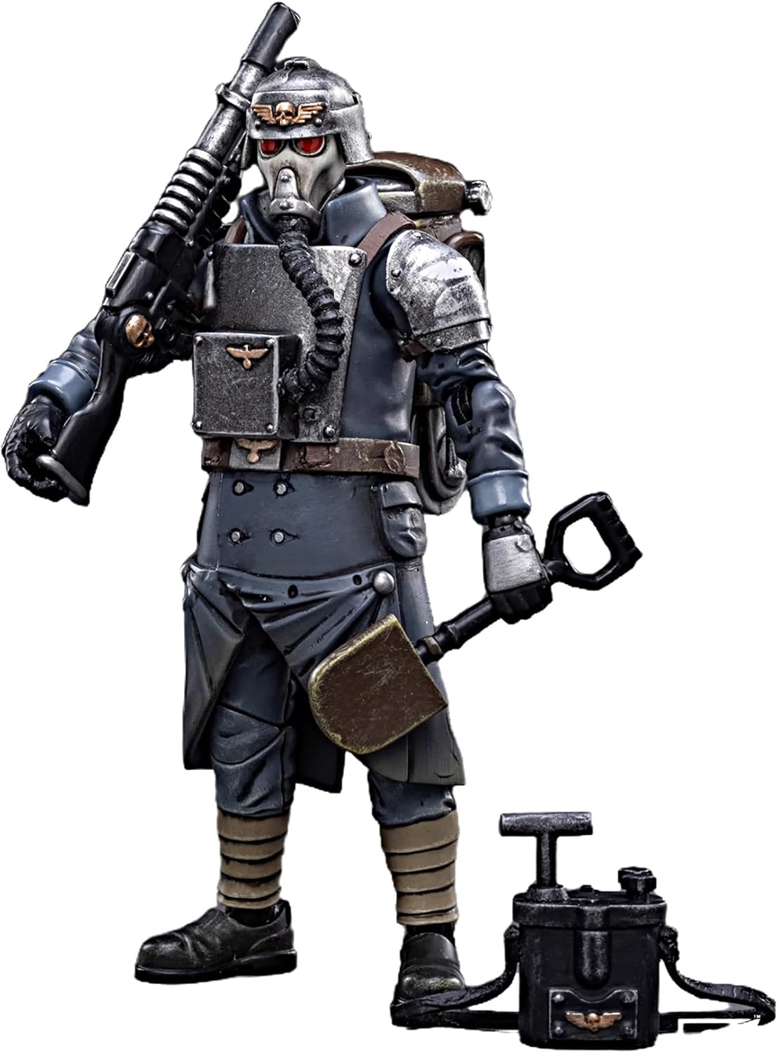 JOYTOY Warhammer 40K 1/18 Action Figures Astra Militarum Death Korps of Krieg Veteran Squad Guardsman Demolitions Specialist Collectible Model Birthday Gifts