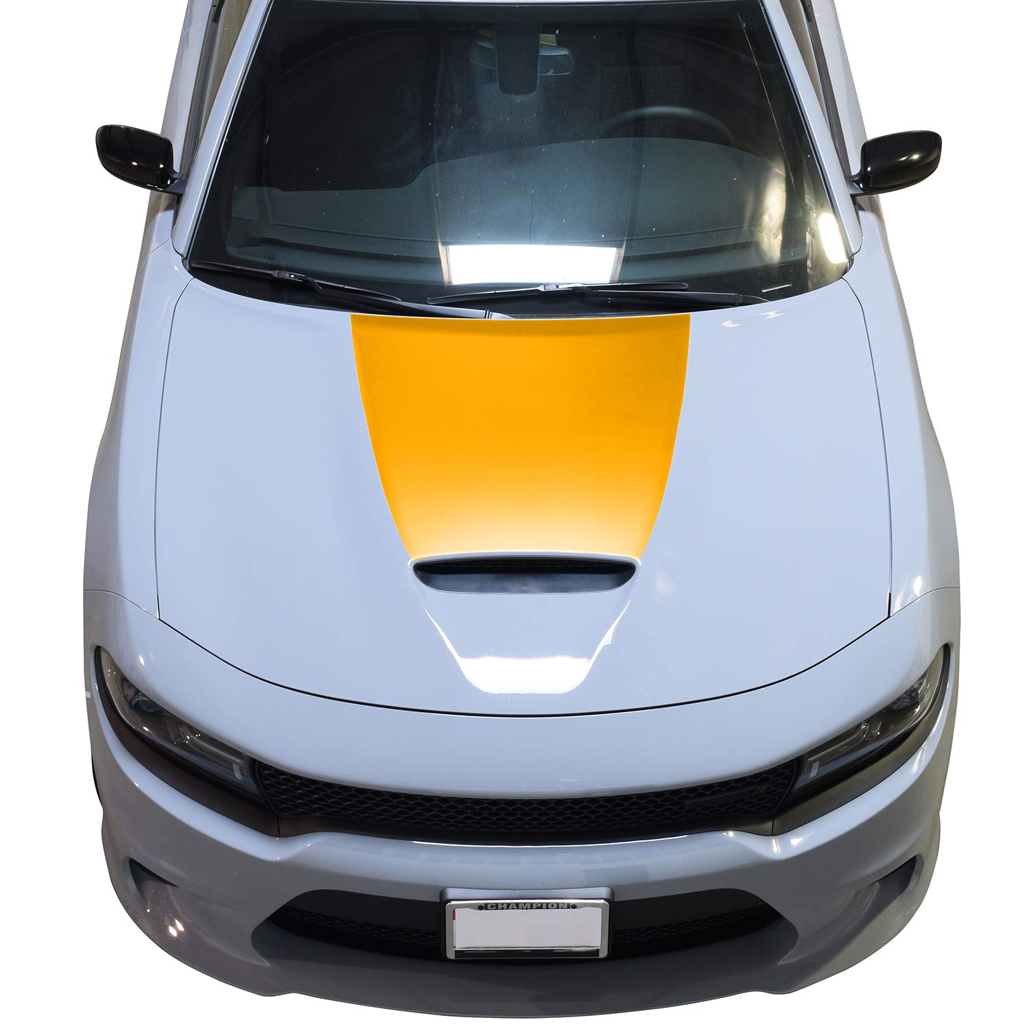 Amazon.com: BOGAR TECH DESIGNS Upper Custom Power Hood Vinyl Decal  Compatible with Dodge Charger 2015-2022 - Matte Yellow : Automotive