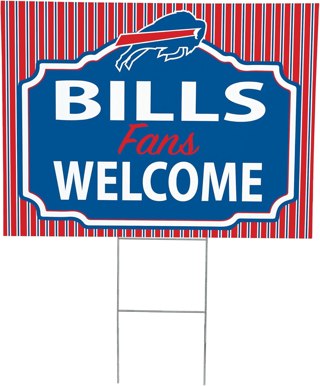 NFL Baltimore Ravens Yard Sign, Outdoor Coroplast Yard Signs with Stakes 18x24, Officially Licensed Team Logo, Football Fan Home Decoration for Lawn, Garden, Party -"Fans Welcome"