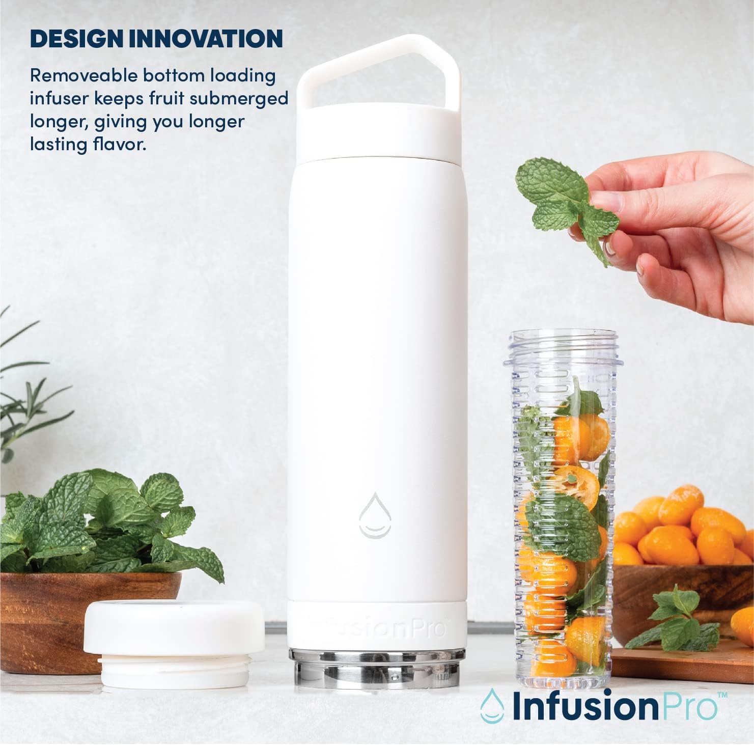 Infusion Pro Fruit Infuser Water Bottle - Vacuum Insulated (20 oz) Stainless Steel : Fruit Infusion Recipe eBook : Bottom Loading for More Flavor : Easy Cleaning : Great Gift - Image 3