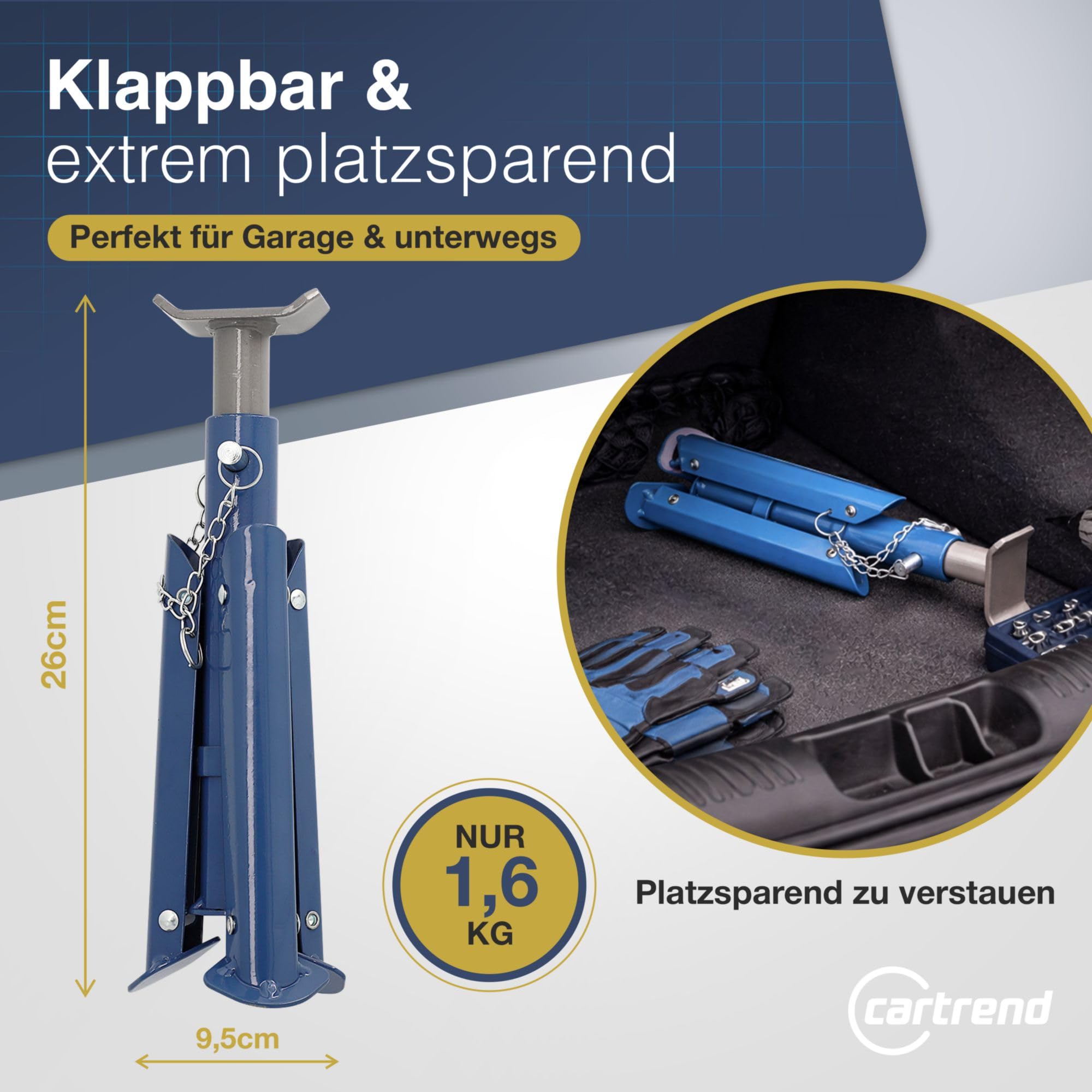 Cartrend 50290 Stojak Warsztatowy, Niebieski, ‎28,5 x 10 x 10 cm; 1,8 kg