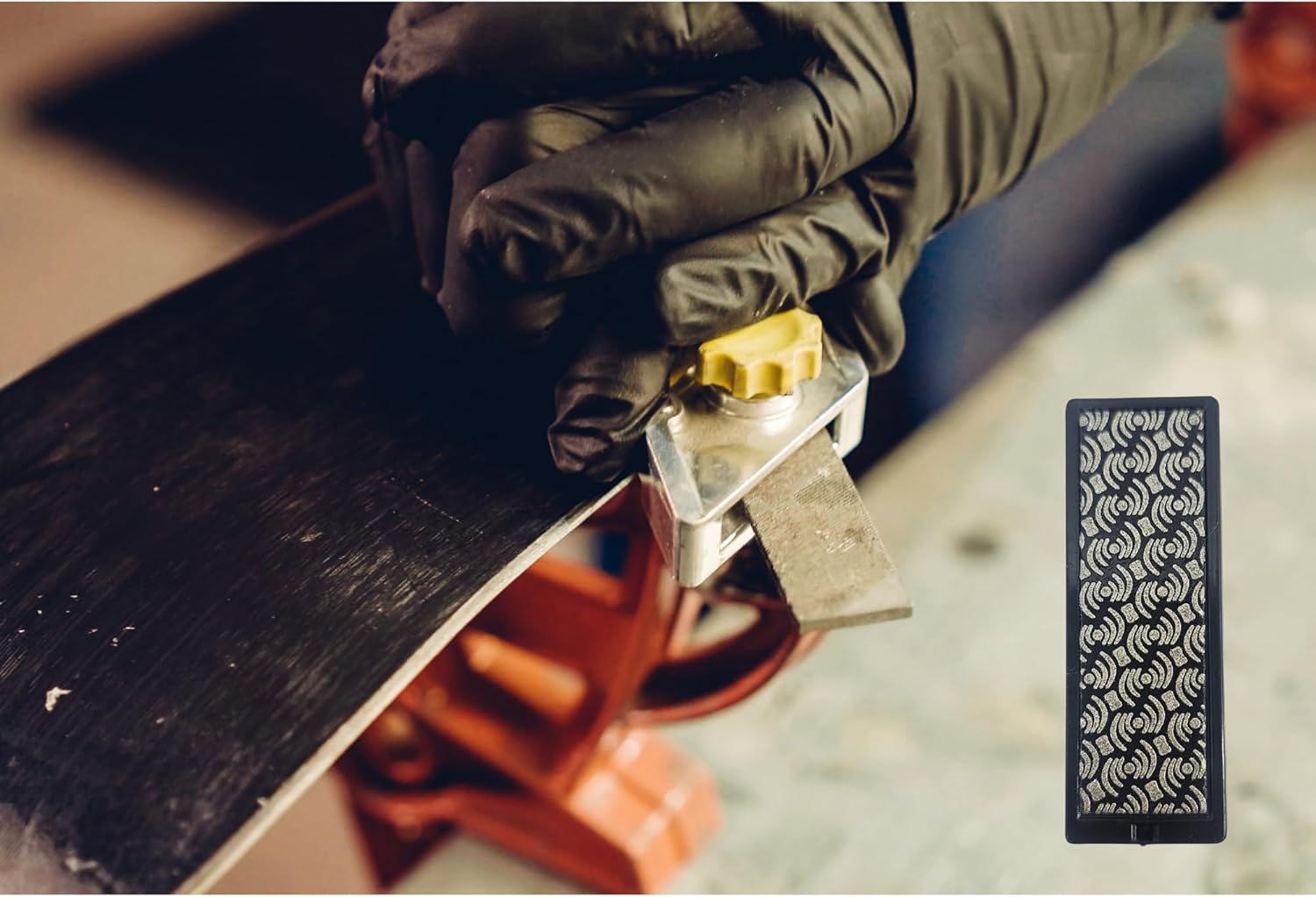 Moonflex Diamond Stone – 70mm Black 100 Grit – Ski & Snowboard Edge Tuning File, Coarse Grit Diamond Stone for Burr Removal, Ski Diamond File for Professional or DIY Tuning