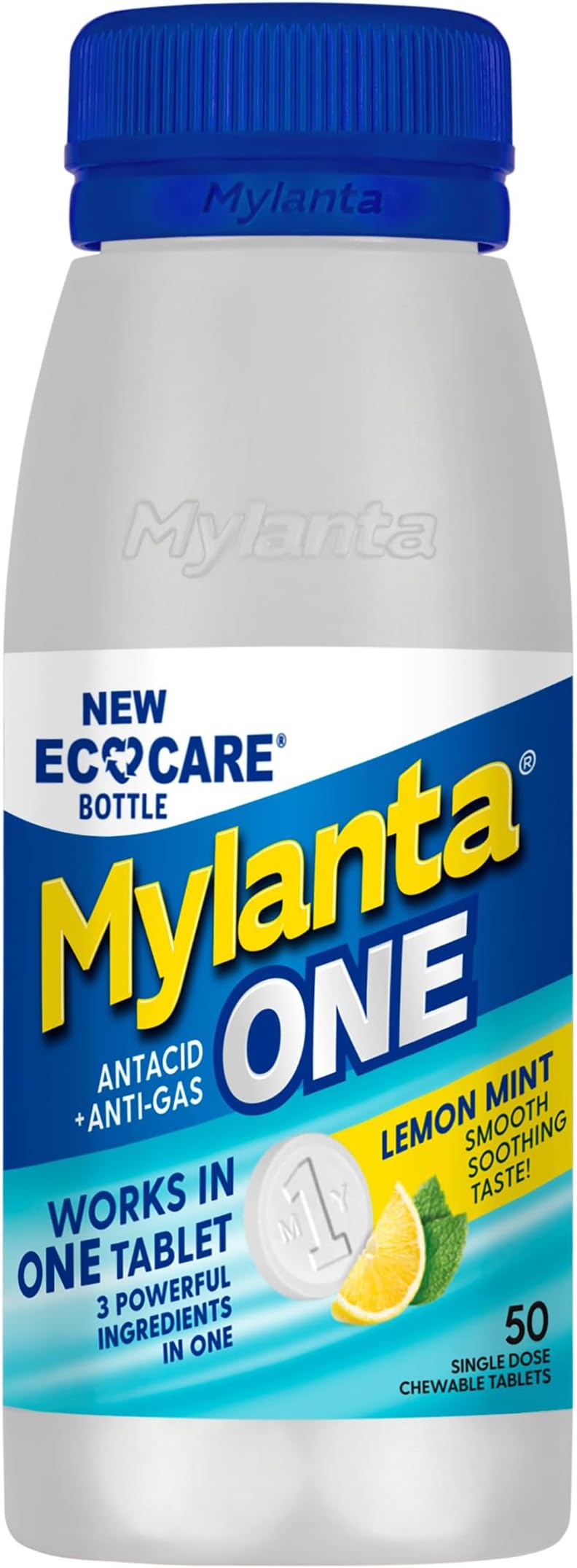 Antacid + Anti-Gas Eco Care Tablets - Lemon Mint - 50ct