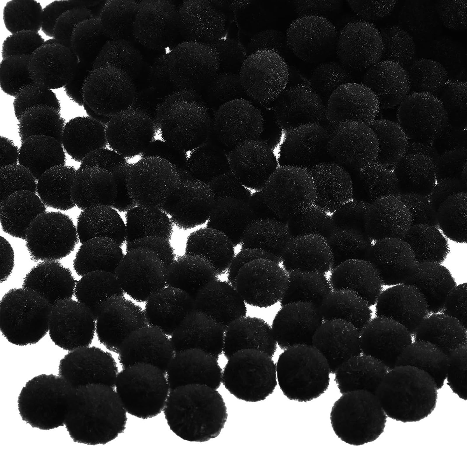 300pcs Black Pom Poms, 10mm Fluffy Pom Poms, Pompoms for Hobby Supplies and Craft DIY Decoration