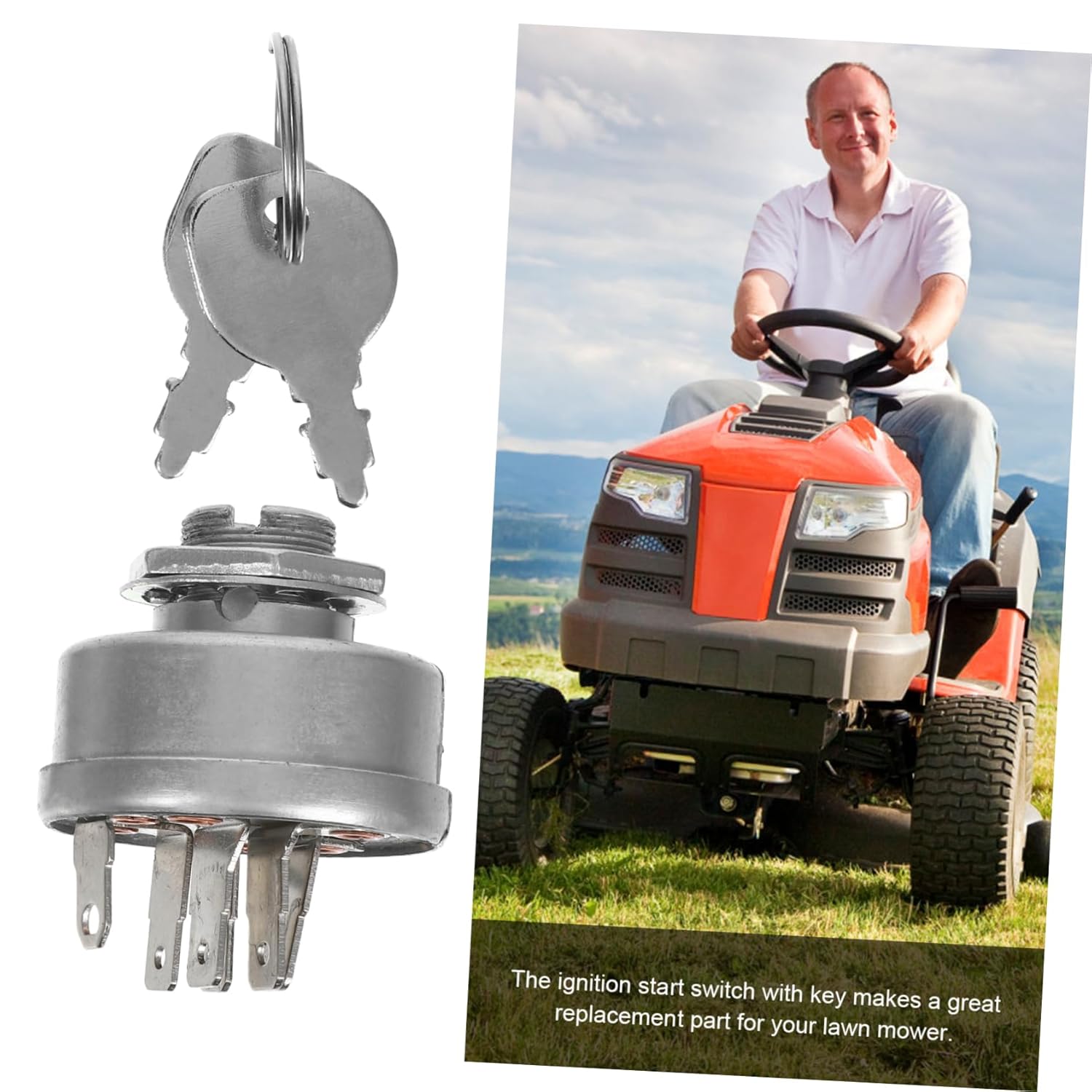 BESPORTBLE 5pcs Ignition for Tractor with Key and Convenient Replacement for Mower Starter Compatible with Various Models for Lawn Care Applications