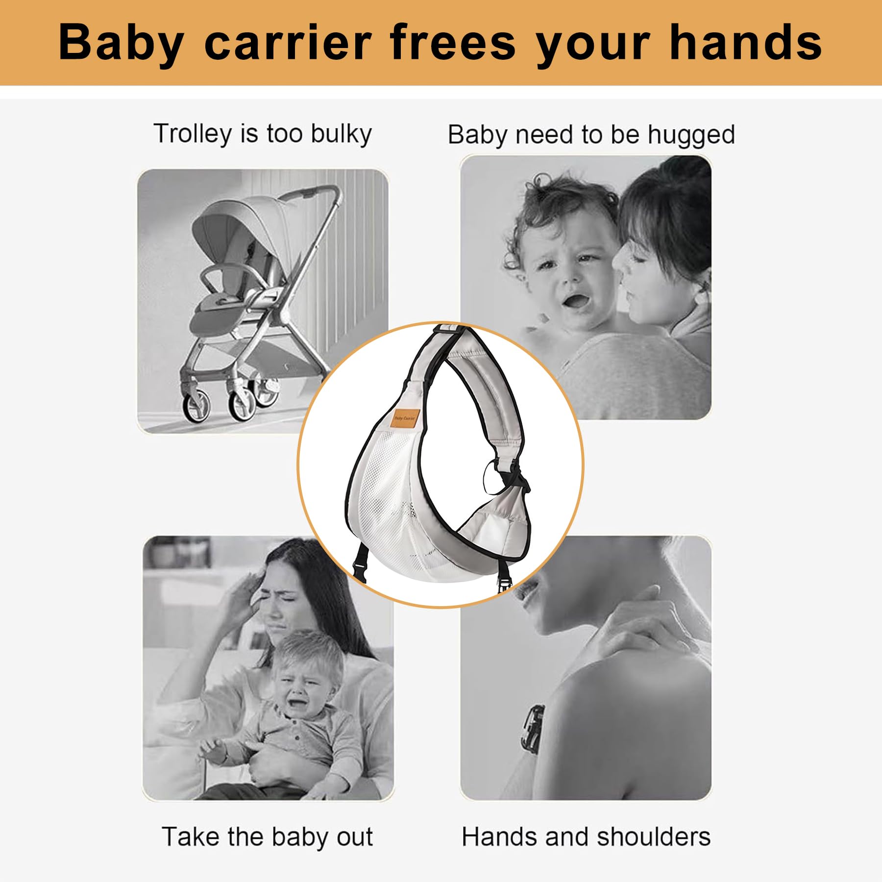Portabebes Ajustable,Fular Portabebe,Portabebes Multifuncional，Bandolera Portabebe Ligero y Transpirable,Multifuncional Transpirable Canguro All,Kleinkinder bis 20kg