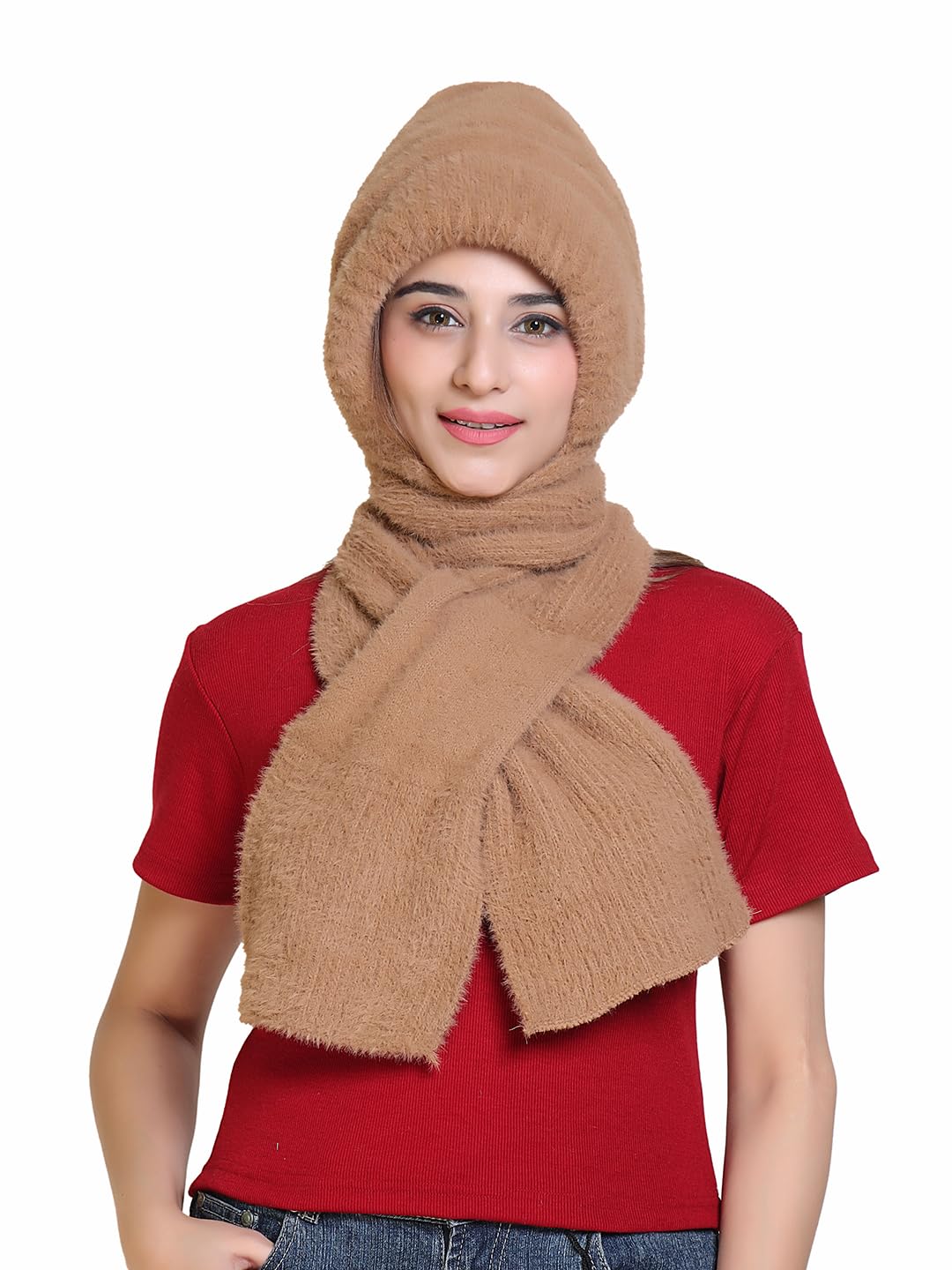 gajraj Winter Cap for Women Woolen Cap with Mufflers for Ladies Knitted Woolen Muffler for Women & Girls Ladies Muffler Woolen Cap, Stylish Woolen Caps for Women Winter Wear Scarf-picture-1