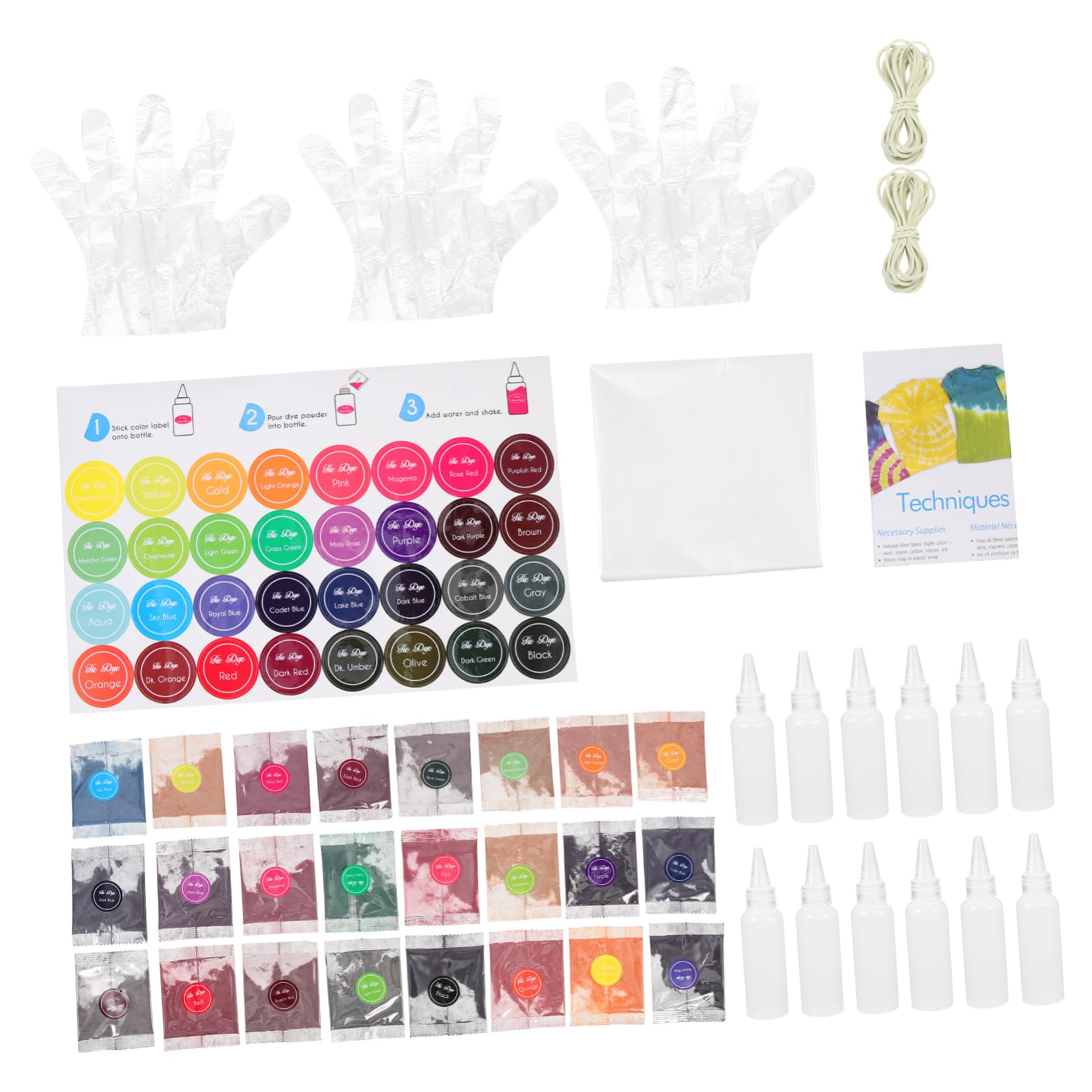 Operitacx Kit Para Teñir Ropa Tie-dye Polvo Permanente Sobres De Recarga y Regalos Para Niñas