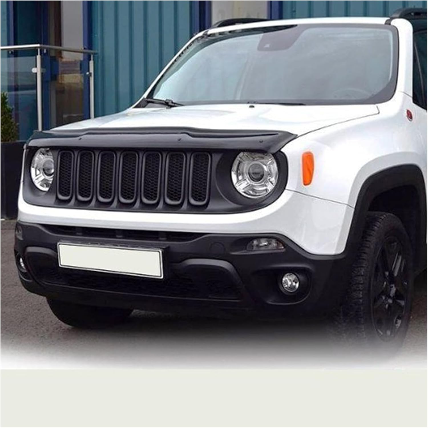 Bonnet Protector for Jeep Renegade (2015–2025) – Piano Black Bug Shield & Hood Deflector – Front Stone Guard Hood Cover